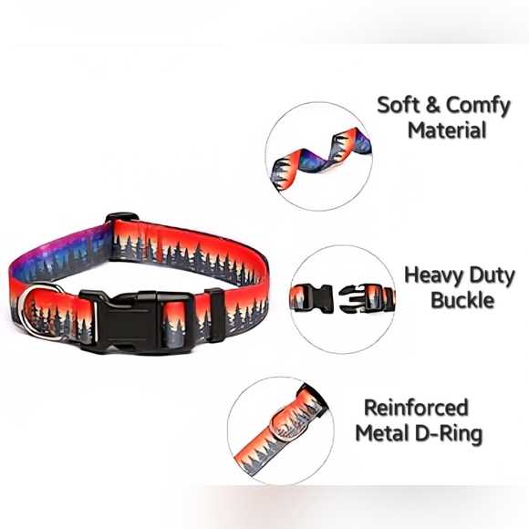 Patterned Pet Collar - Pet Accessories Polyester Blend & Adjustable - Small - Picture 2 of 6